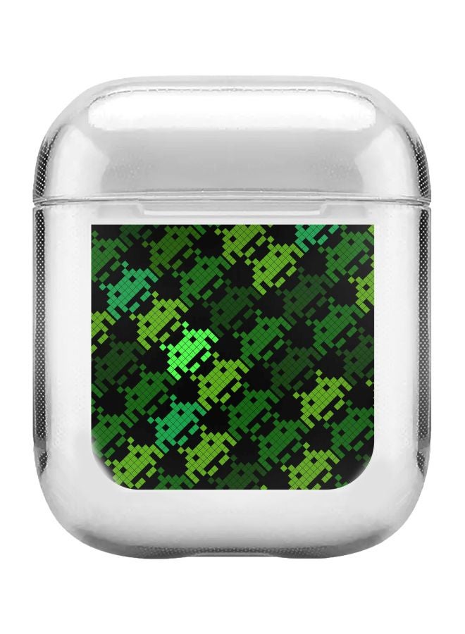 Stylizedd Invader Matrix Printed Protective Cover For Apple AirPods 2/1 Green/Black - Image 1
