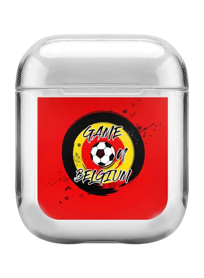 Stylizedd Game On Belgium Printed Protective Cover For Apple AirPods 2/1 Red/Black/Yellow - Image 1