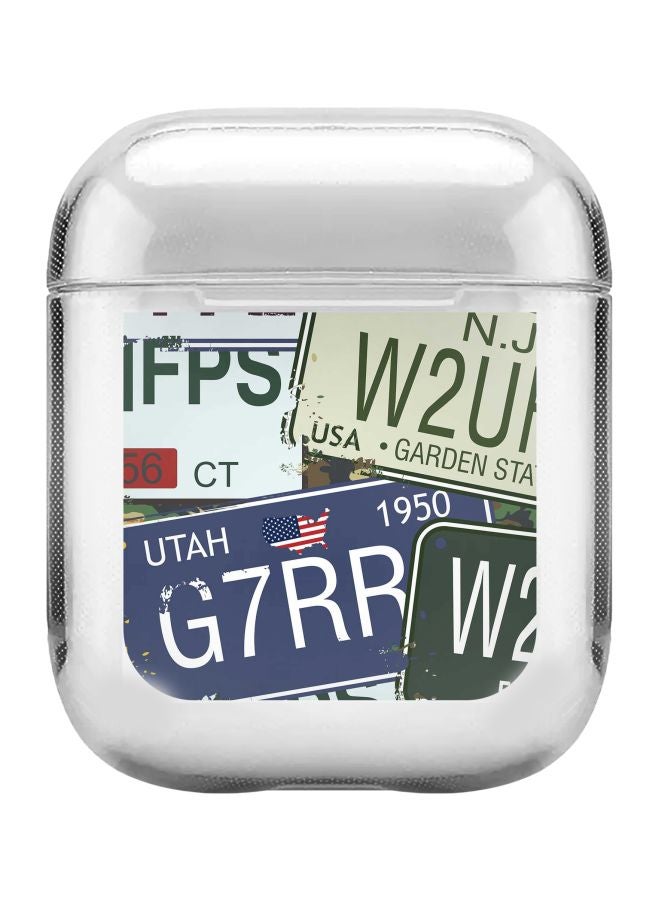 Number Plates Printed Cover For Apple AirPods 2/1 Multicolour