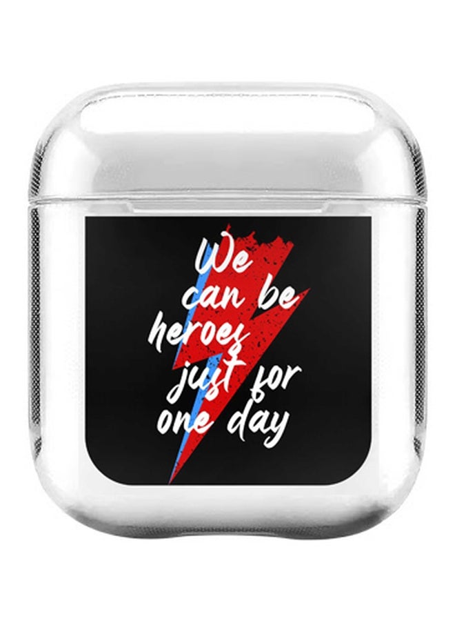 ستايلايزد غطاء حماية بطبعة تحمل عبارة "We Can Be Heros" لسماعات أبل آيربودز 1/ 2 أسود/أحمر/أبيض - Image 1