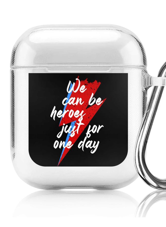 ستايلايزد غطاء حماية بطبعة تحمل عبارة "We Can Be Heros" لسماعات أبل آيربودز 1/ 2 أسود/أحمر/أبيض - Image 5