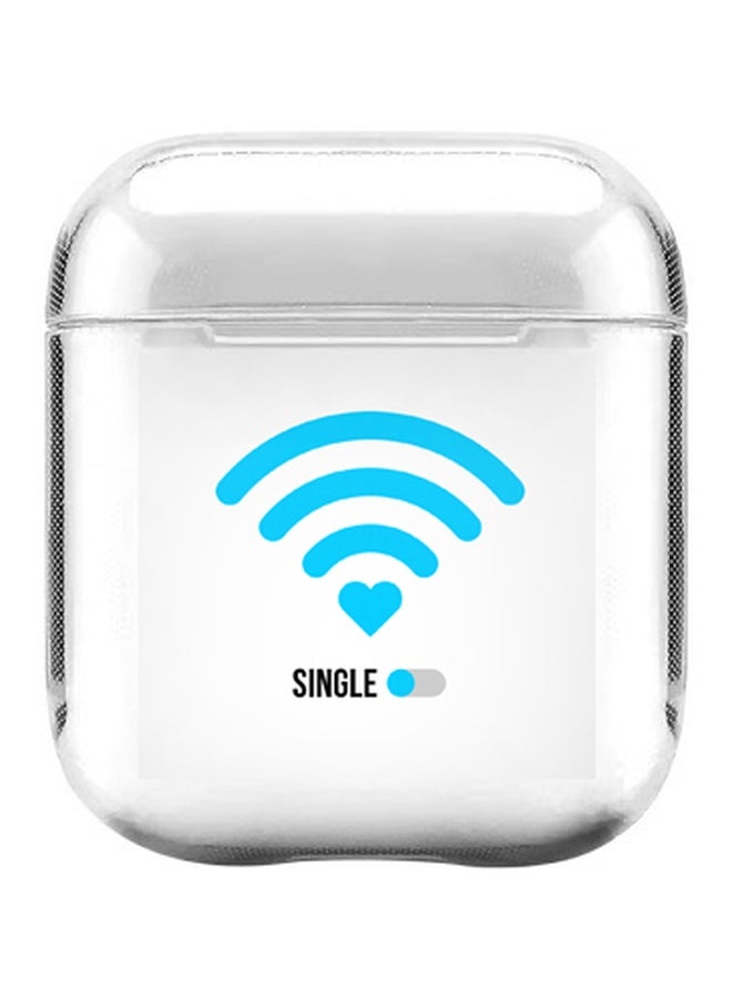 ستايلايزد غطاء حماية واقٍ بطبعة واي فاي لسماعات آيربودز أبل 2/1 شفاف/أزرق/أسود - Image 1