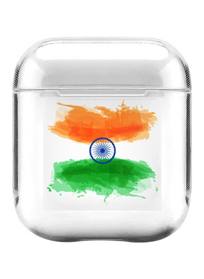 Stylizedd India Flag Printed Case Cover For Apple AirPods 2/1 Clear/Orange/Green  - Image 1