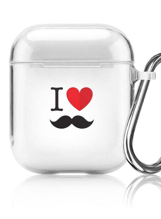 Stylizedd I Love Moustashe Printed Cover For Apple AirPods 2/1 Clear/Red/Black - Image 5