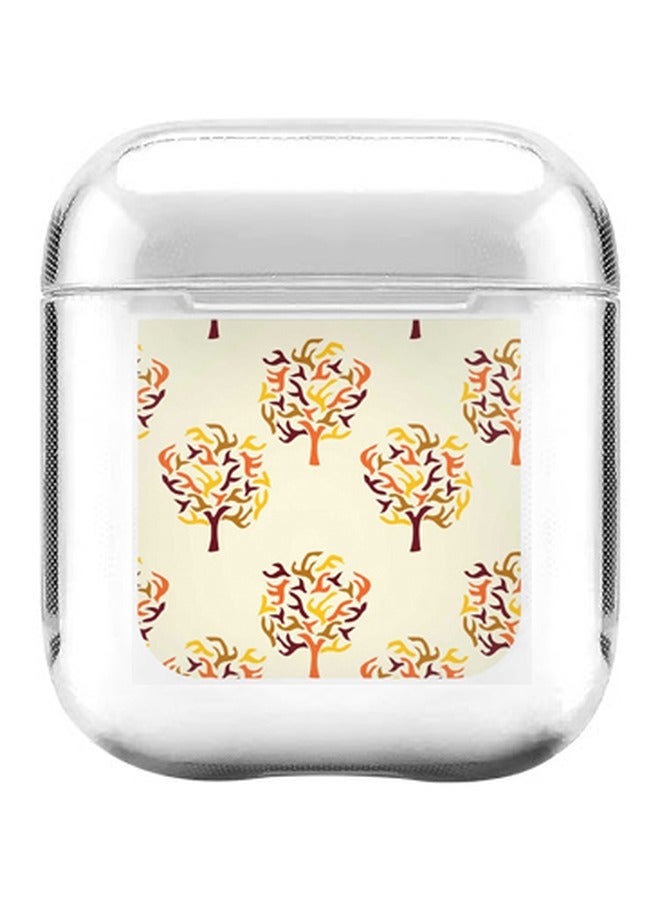 Stylizedd Fiery Fall Printed Protective Cover For Apple AirPods 2/1 Beige/Orange  - Image 1