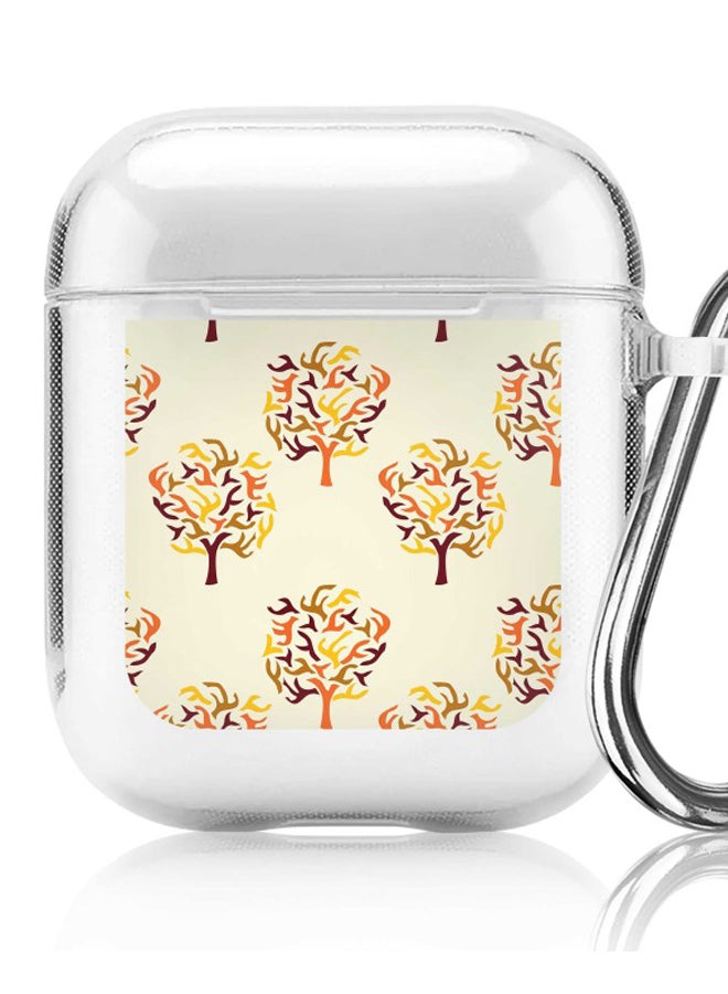 Stylizedd Fiery Fall Printed Protective Cover For Apple AirPods 2/1 Beige/Orange  - Image 5