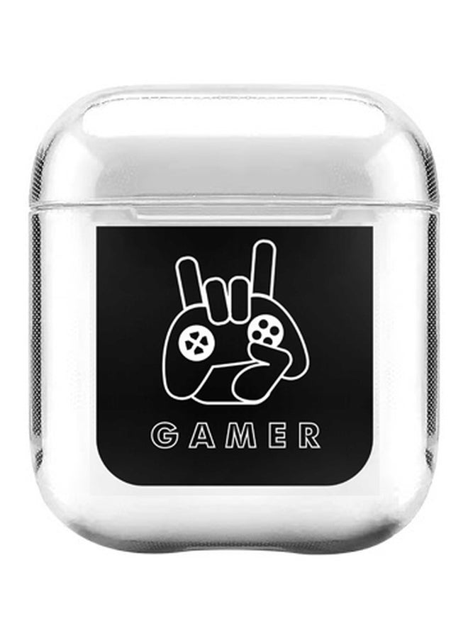 Stylizedd Gamer Printed Protective Cover For Apple AirPods 2/1 Black/White - Image 1