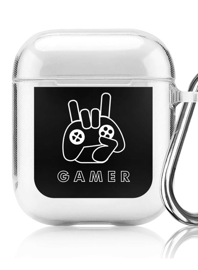 Stylizedd Gamer Printed Protective Cover For Apple AirPods 2/1 Black/White - Image 5