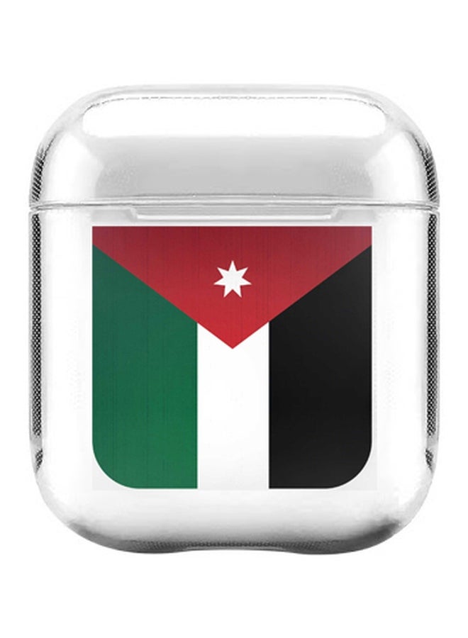 ستايلايزد غطاء واقٍ بطبعة علم الأردن لسماعات أبل آيربودز 2/1 أبيض/أحمر/أخضر - Image 1