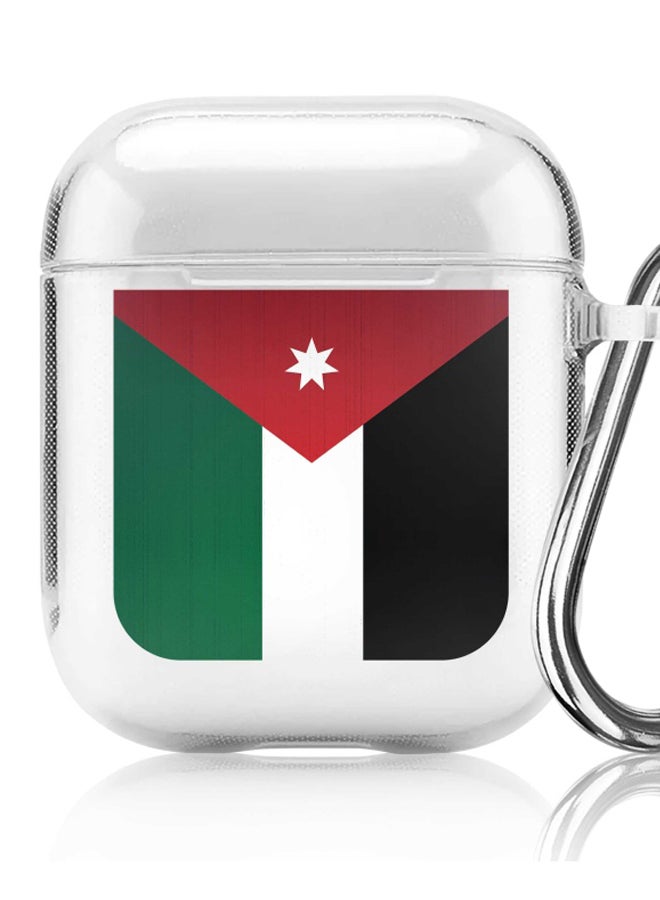 ستايلايزد غطاء واقٍ بطبعة علم الأردن لسماعات أبل آيربودز 2/1 أبيض/أحمر/أخضر - Image 5