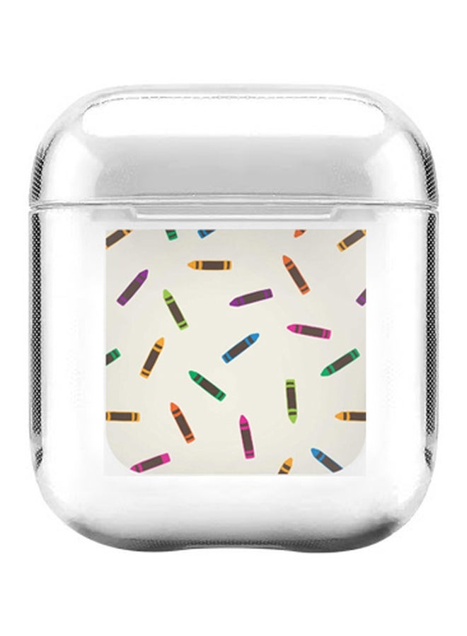 Stylizedd Crayon Pary Printed Protective Cover For Apple AirPods 2/1 Grey/Blue/Pink - Image 1