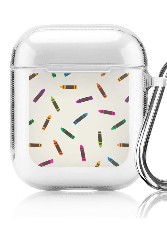 Stylizedd Crayon Pary Printed Protective Cover For Apple AirPods 2/1 Grey/Blue/Pink - Image 5