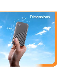 WD My Passport SSD - Portable SSD, up to 1050MB/s Read and 1000MB/s Write Speeds, USB 3.2 Gen 2 - Space Gray 2 TB  - Image 3