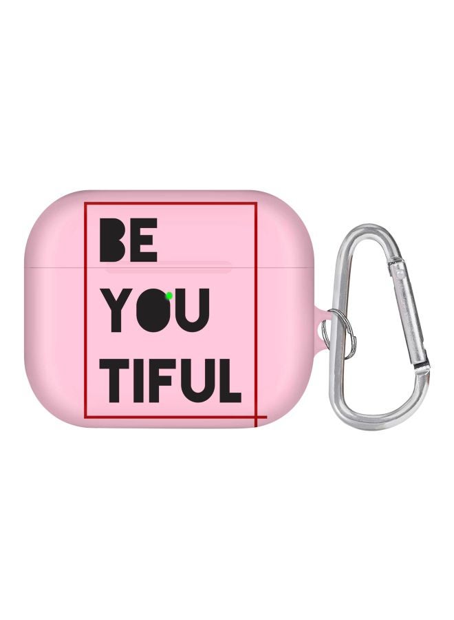 Beyoutiful Printed Case Cover With Carabiner For Apple AirPods Pro Pink/Black/Red