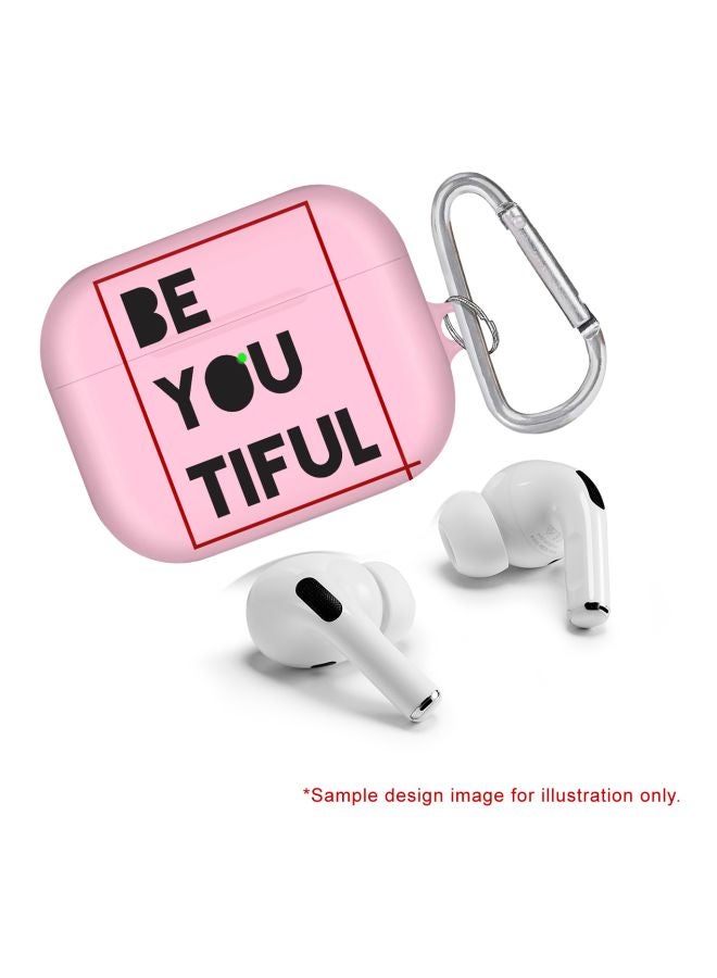 Beyoutiful Printed Case Cover With Carabiner For Apple AirPods Pro Pink/Black/Red