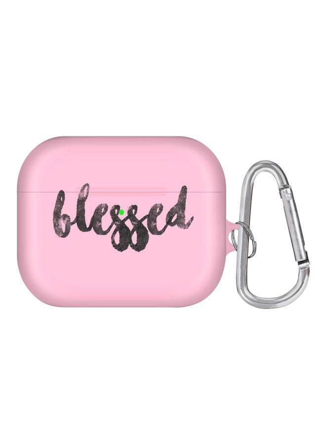Stylizedd Blessed Printed Cover With Carabiner For Apple AirPods Pro Pink/Black/Silver - Image 1