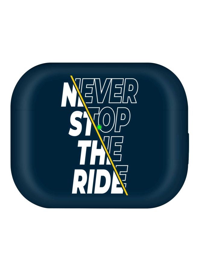 Stylizedd Never Stop The Ride Printed Cover With Carabiner For Apple AirPods Pro Blue/White/Silver - Image 2