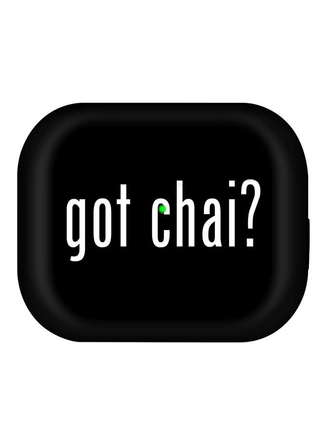 ستايلايزد غطاء حماية بطبعة عبارة "Got Chai" مزود بحلقة للتعليق لسماعة أبل آيربودز برو أسود / أبيض/ فضي - Image 2