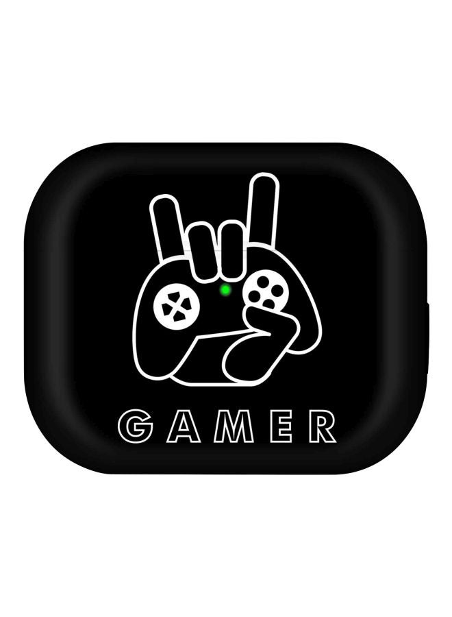 Stylizedd - Gamer Printed Case Cover With Carabiner For Apple AirPods Pro Black/White/Silver - Image 1