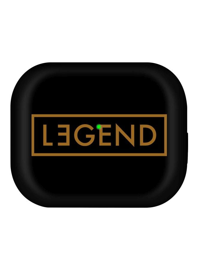 ستايلايزد غطاء حماية واقٍ بطبعة كلمة "Legend" مع حلقة بقفل زنبركي لسماعات أبل آيربودز برو أسود/بني/فضي - Image 2