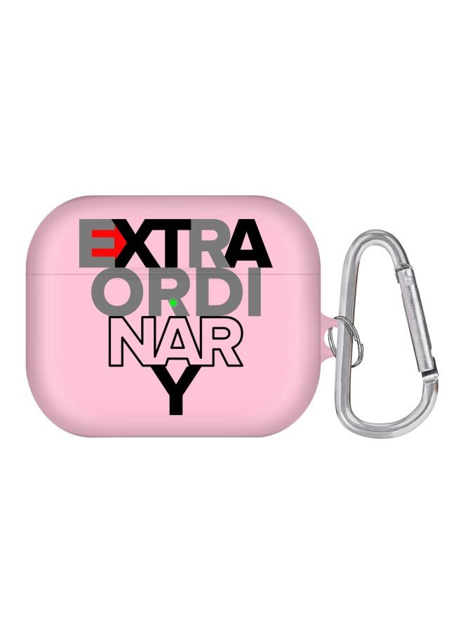 Stylizedd Extraordinary Printed Protective Cover With Carabiner For Apple AirPods Pro Pink/Black/Grey - Image 1