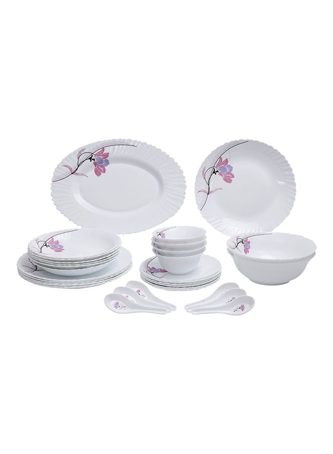 Royalford 34-Piece Dinnerware Set White/Brown  - Image 1
