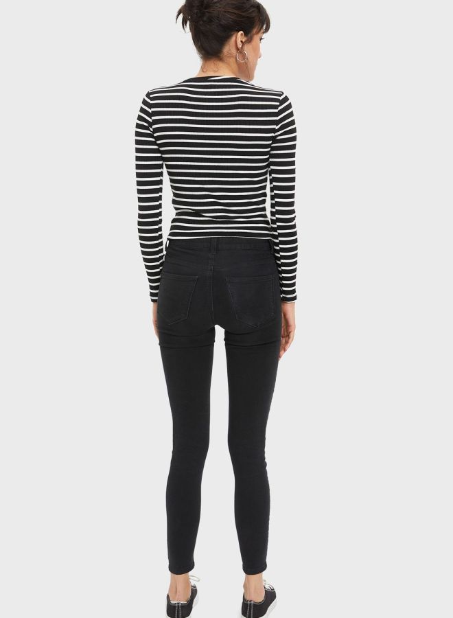 ديفاكتو بنطال جينز سكيني بخصر عال أسود - Image 2