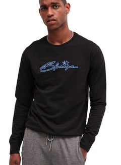 BlueAge Text Print Sweatshirt Black  - Image 1