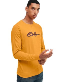 BlueAge Text Print Sweatshirt Yellow  - Image 1