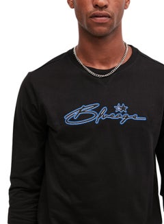 BlueAge Text Print Sweatshirt Black  - Image 3
