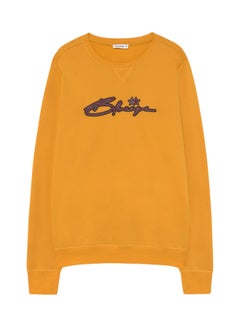 BlueAge Text Print Sweatshirt Yellow  - Image 4