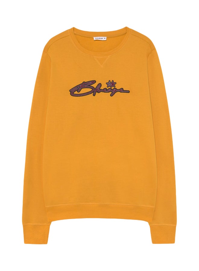 BlueAge Text Print Sweatshirt Yellow  - Image 4
