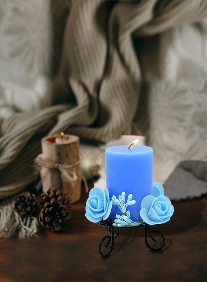 BABAZAM Scented Candle With Holder Blue 12x8.5cm  - Image 4