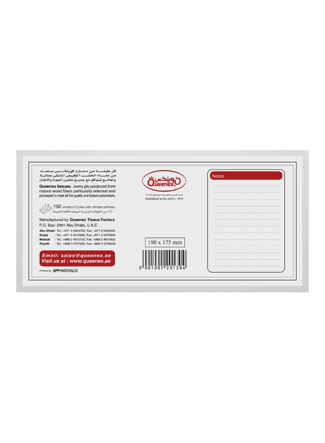 Queenex - Pack of 10 Box Life Facial Tissues white 19X17.2cm - Image 1