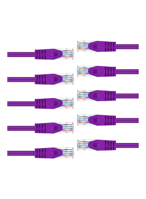 مجموعة كابلات شبكة محلية RJ45 Cat6 بطول 2 متر مكونة من 10 قطع أرجواني