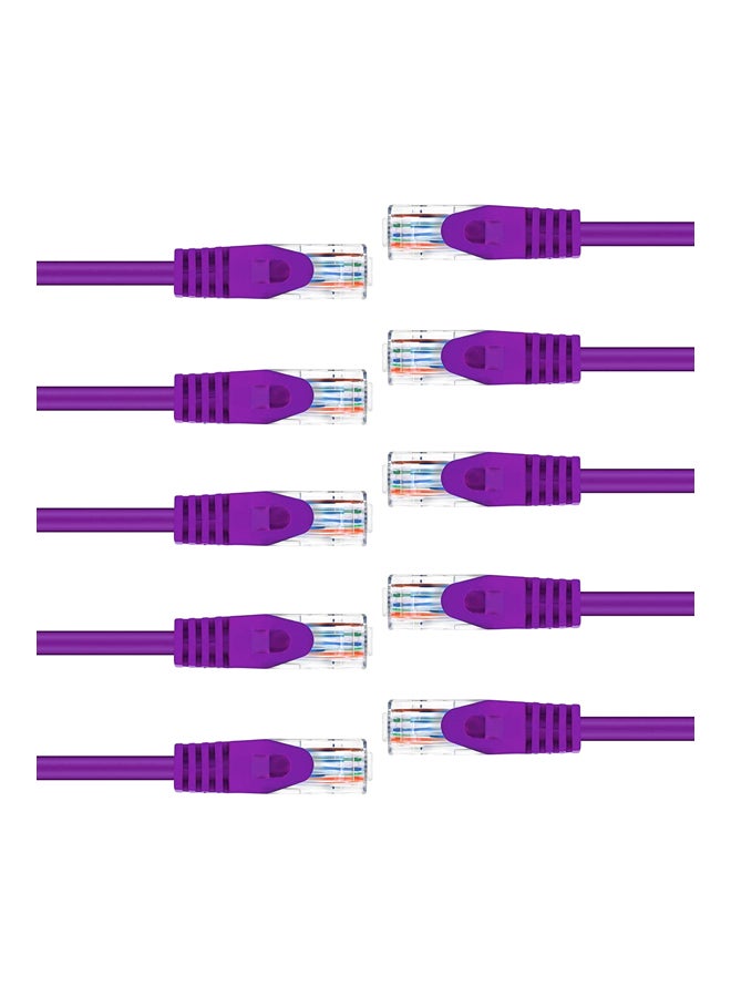 جي مجموعة كابلات شبكة محلية RJ45 Cat6 بطول 2 متر مكونة من 10 قطع أرجواني  - Image 1