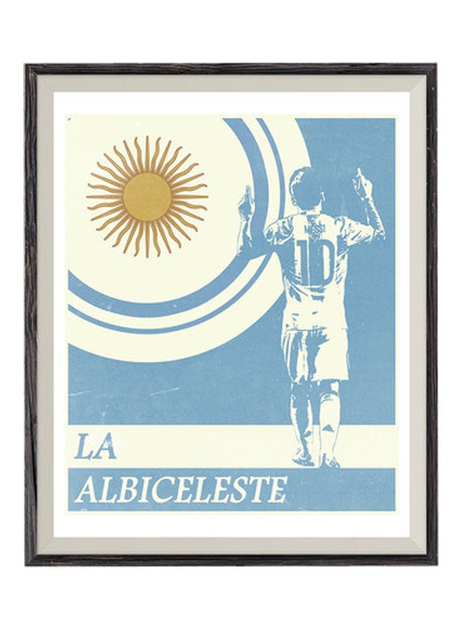 Boomah Accessories Argentina Lionel Messi Retro Vintage World Cup Posters With Frame Multicolour 30x40cm 
