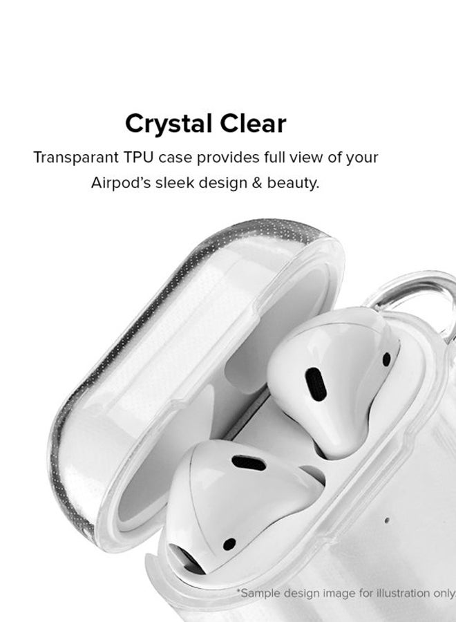 ستايلايزد غطاء حماية واقٍ من سلسلة كلاسيك كلير بطبعة خشب ملون لعلبة سماعات أبل آيربودز 1/2 شفاف/وردي/أزرق - Image 2