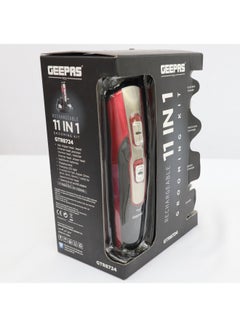 GEEPAS 11-In-1 Rechargeable Grooming Kit Red/Silver/Black  - Image 3