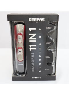 GEEPAS 11-In-1 Rechargeable Grooming Kit Red/Silver/Black  - Image 5