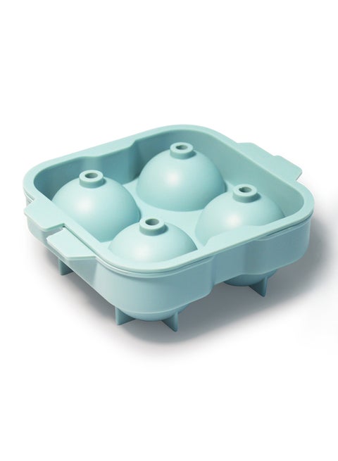 Ice Cube Molds - Makes 4 Ice Balls - Ice Blocks - Ice Maker - Ice Cube - Silicone Molds - Light Blue Blue-Sphere