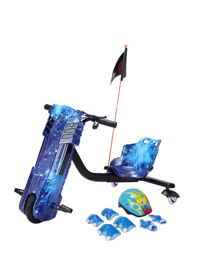 Rockbaby Electric Drifting Scooter With Helmet Knee And Elbow Pads Set For Kids Blue 94x60x64cm - Image 1