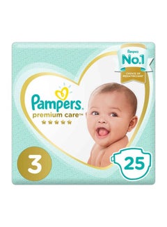 Premium Care Diapers, Size 3, 5-9 kg, Carry Pack, 25 Count