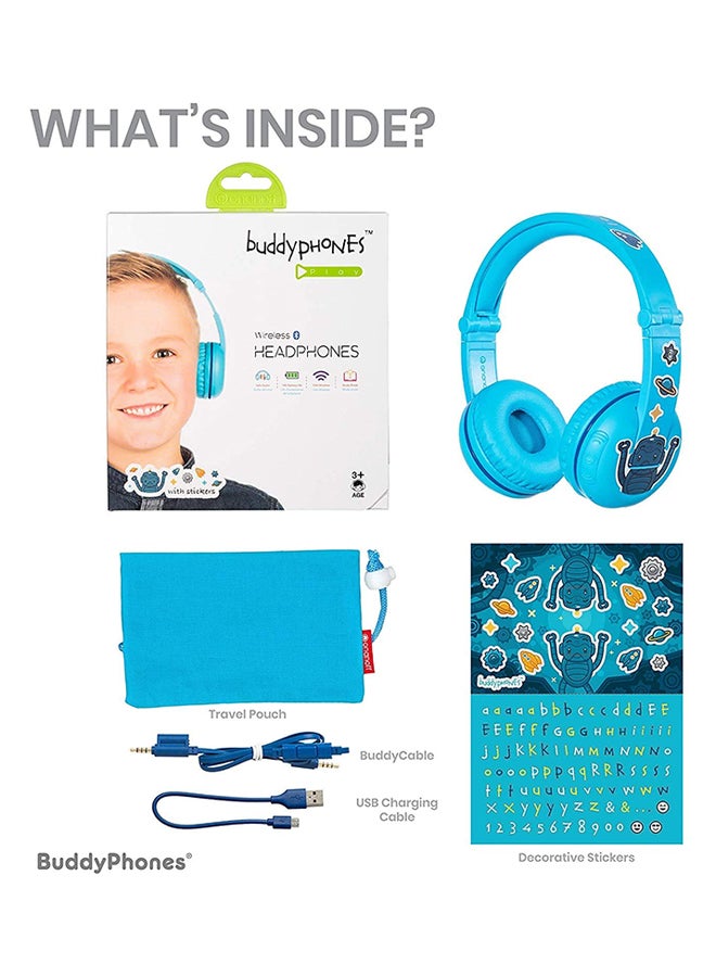 Play Wireless Bluetooth Headphones For Kids Blue Glacier