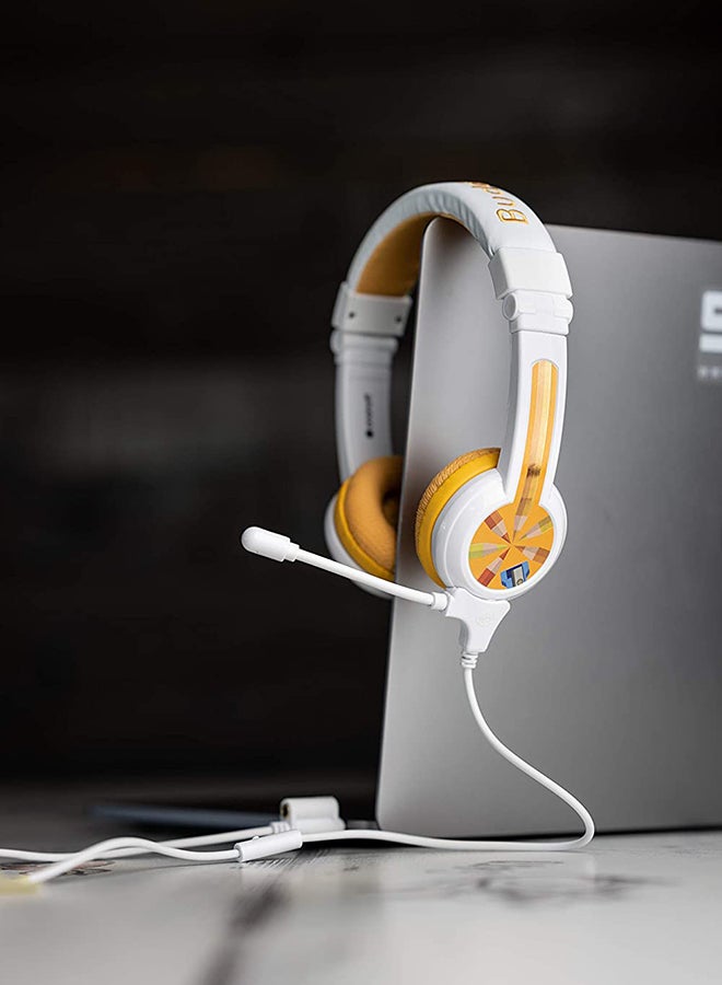 BuddyPhones School Plus Kids Headphones With High Performance Beam Mic Yellow/White  - Image 5