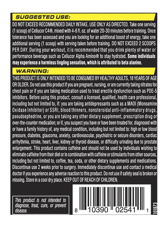 CELLUCOR C4 Explosive Pre-Workout - Icy Blue Razz - 30 Servings - Image 3