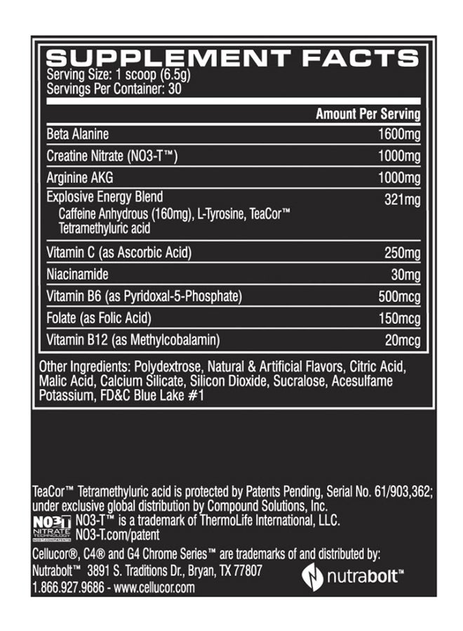 CELLUCOR C4 Explosive Pre-Workout - Icy Blue Razz - 30 Servings - Image 2