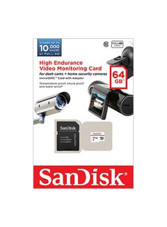 Sandisk High Endurance 64GB Video Monitoring Card With Adapter White/Black  - Image 2