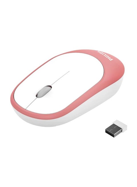 Wireless Mouse With Receiver Pink/White