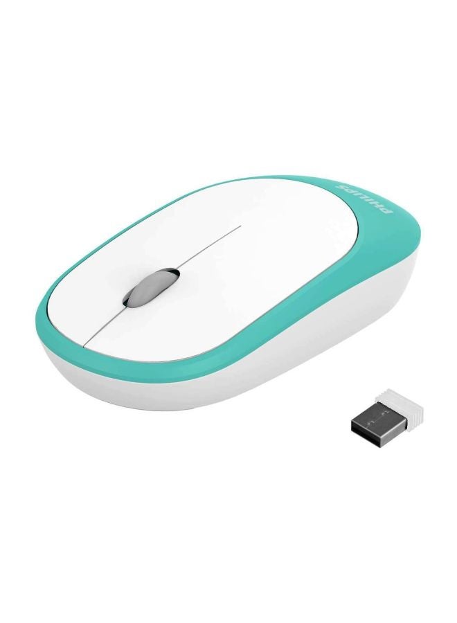 Philips Wireless Mouse With Receiver Cyan/White  - Image 2